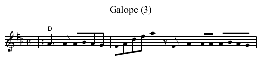 Galope (3) - staff notation