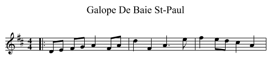 Galope De Baie St-Paul - staff notation