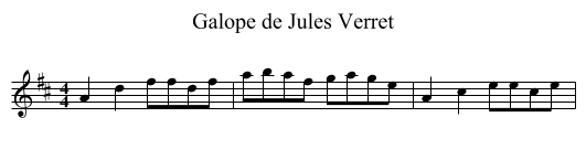 Galope de Jules Verret - staff notation