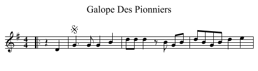 Galope Des Pionniers - staff notation