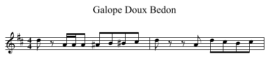 Galope Doux Bedon - staff notation