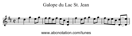 Galope du Lac St. Jean - staff notation