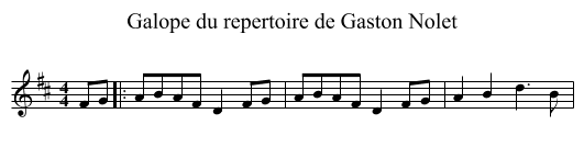 Galope du repertoire de Gaston Nolet - staff notation