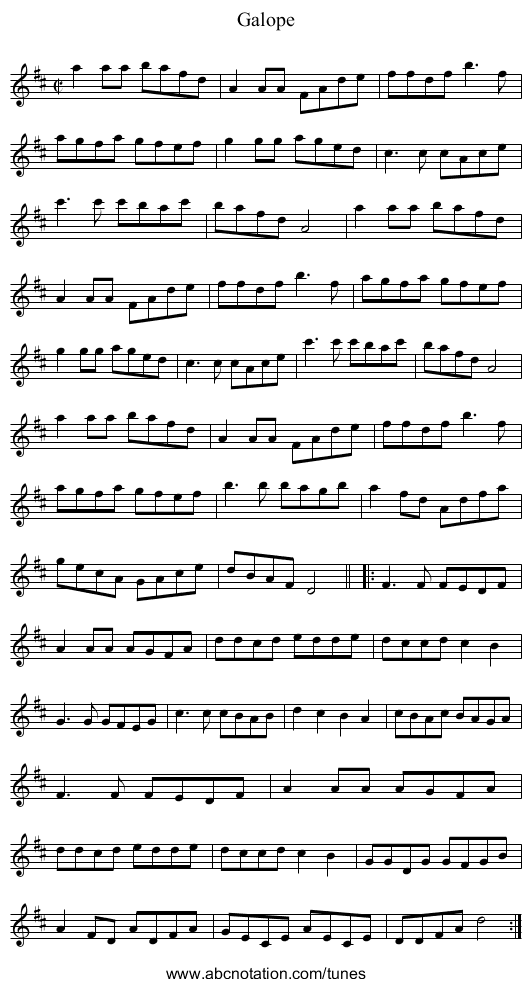Galope - staff notation