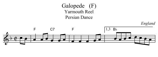 Galopede   (F) - staff notation