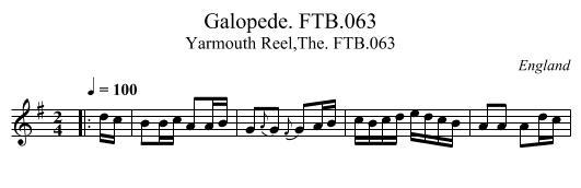 Galopede. FTB.063 - staff notation