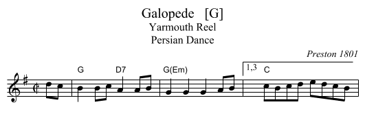 Galopede   [G] - staff notation