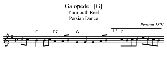 Galopede   [G] - staff notation