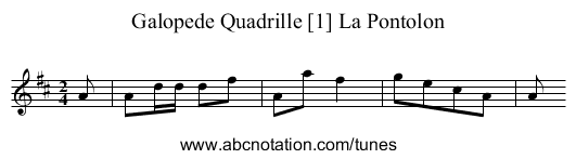 Galopede Quadrille [1] La Pontolon - staff notation