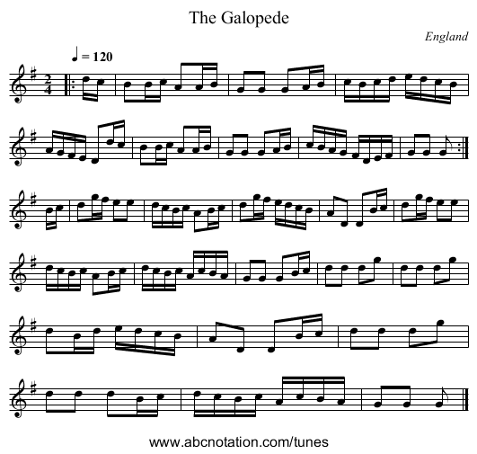 Galopede, The - staff notation