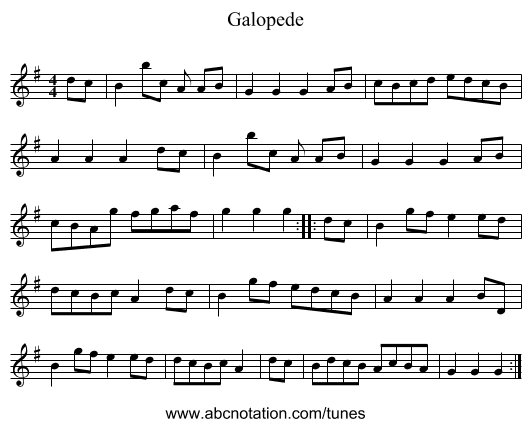 Galopede - staff notation