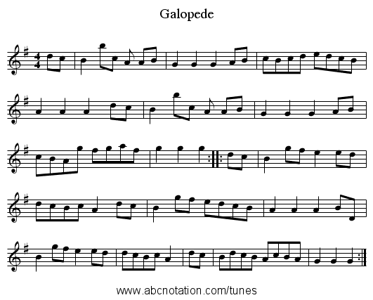 Galopede - staff notation