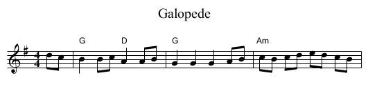 Galopede - staff notation