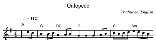 Galopede - staff notation