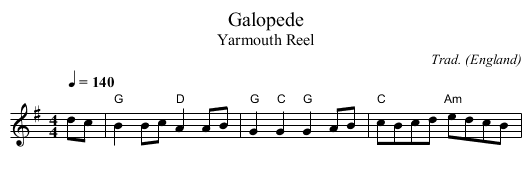 Galopede - staff notation
