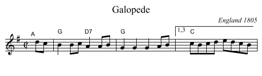Galopede - staff notation