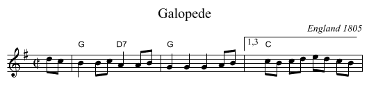 Galopede - staff notation