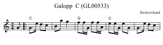 Galopp  C (GL00533) - staff notation