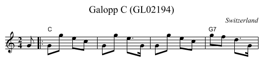 Galopp C (GL02194) - staff notation