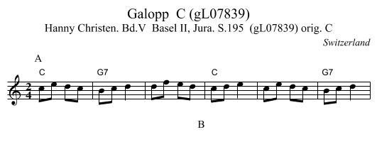 Galopp  C (gL07839) - staff notation