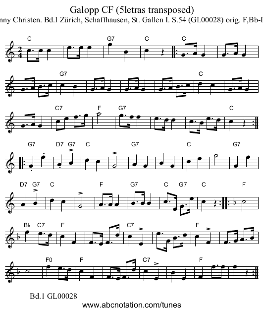 Galopp CF (5letras transposed) - staff notation