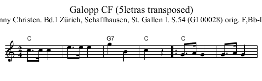 Galopp CF (5letras transposed) - staff notation