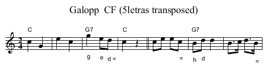 Galopp  CF (5letras transposed) - staff notation