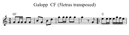 Galopp  CF (5letras transposed) - staff notation