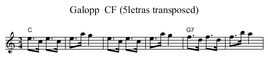 Galopp  CF (5letras transposed) - staff notation