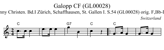 Galopp CF (GL00028) - staff notation