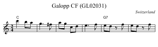 Galopp CF (GL02031) - staff notation