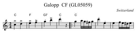 Galopp  CF (GL05059) - staff notation