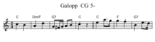 Galopp  CG 5- - staff notation