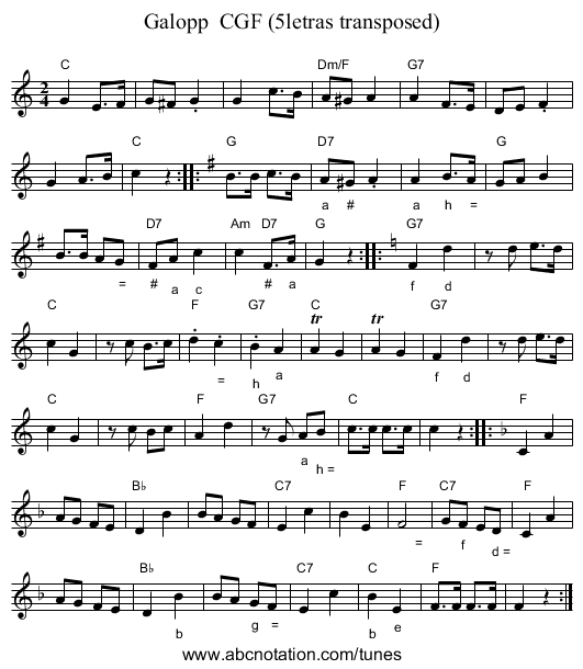 Galopp  CGF (5letras transposed) - staff notation