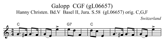Galopp  CGF (gL06657) - staff notation