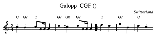 Galopp  CGF () - staff notation