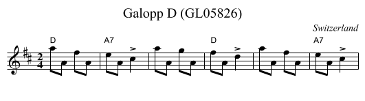 Galopp D (GL05826) - staff notation