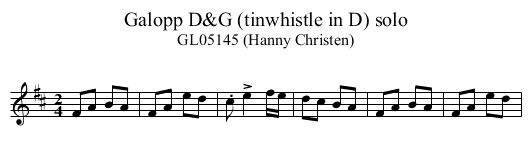 Galopp D&G (tinwhistle in D) solo - staff notation