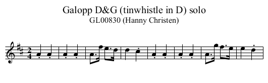 Galopp D&G (tinwhistle in D) solo - staff notation