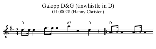 Galopp D&G (tinwhistle in D) - staff notation