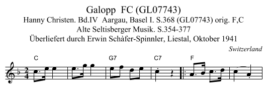 Galopp  FC (GL07743) - staff notation