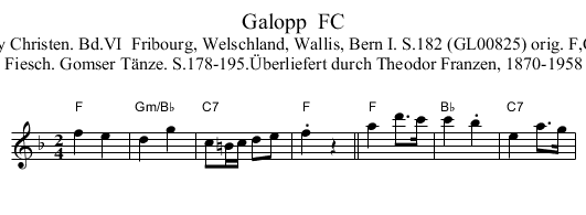 Galopp  FC - staff notation