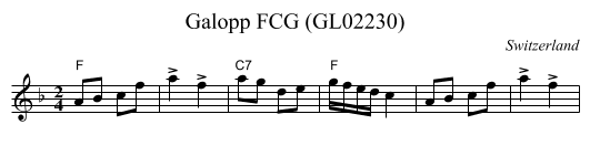 Galopp FCG (GL02230) - staff notation