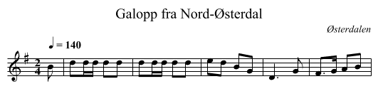 Galopp fra Nord-Østerdal - staff notation