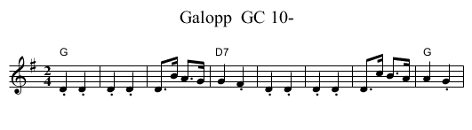 Galopp  GC 10- - staff notation