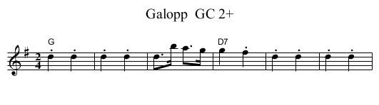 Galopp  GC 2+ - staff notation