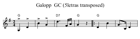 Galopp  GC (5letras transposed) - staff notation