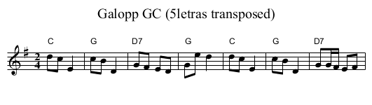 Galopp GC (5letras transposed) - staff notation
