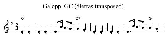 Galopp  GC (5letras transposed) - staff notation