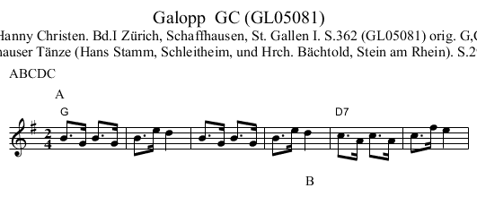 Galopp  GC (GL05081) - staff notation